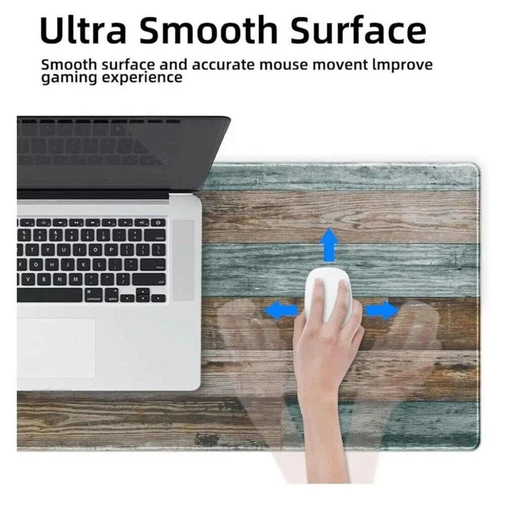 Gaming Mouse Pad Desk Mat, Vintage Wood Grain Pattern, XXL XL Large Extended